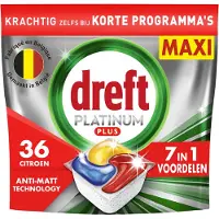 Dreft Platinum Plus All In One Vaatwascapsules Anti-dofheidstechnologie Citroen 36 stuks