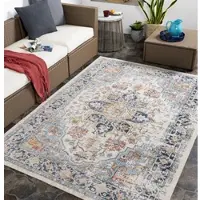 Livabliss Selma vloerkleed outdoor binnen en buiten vintage oosters donkerblauw beige