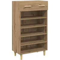 vidaXL Schoenenkast 60 x 35 x 105 cm Bewerkt hout Artisanaal eiken