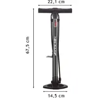 Dunlop Fietspomp | (12 bar, Extra ventielen, Zwart)