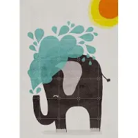 IXXI Funny elephant, Treechild & Various - 100 x 140 cm - Grote wanddecoratie en posters - Cartoonesk, Illustraties, Speels, Digitale Kunst, Grafisch