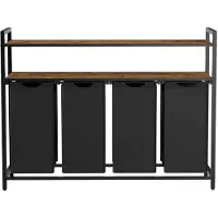 Songmics Wasmand - 4 uitneembare zakken - Met plank