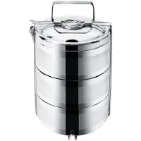 Thermos Lunchbox 3-Laags RVS 3x1.1L - Ideaal voor Reizen