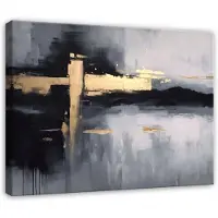 WALLARENA - Schilderij op canvas - 120x80 cm - abstractie glamour structuur - Geschikt voor slaapkamer en woonkamer