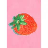 IXXI Strawberry, Gigi Rosado - 100 x 140 cm - Gratis ophangtool - Grote wanddecoratie en posters - Kwaststreken, Illustraties, Kleurrijk, Speels