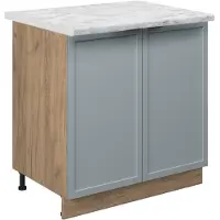 Vicco Fame-Line Keukenonderkast – 80 cm met legplank, WB Marmer Licht blauw-grijs
