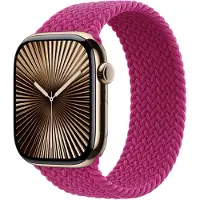 Apple Gevlochten solobandje voor de Watch | 38/40/41/42 mm - Maat 7 - Magenta