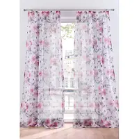 Bonprix Gordijn met bloemenprint en gerecycled polyester (1 stuk) maat h/b: 175/144 cm