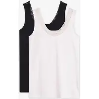Bonprix Hemd met biologisch katoen en kant (set van 2) 46/48 (L)