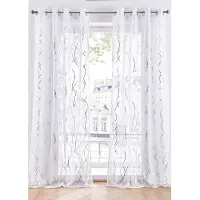 Bonprix Transparant gordijn met glanzende print (1 stuk) maat H/B: 225/140 cm