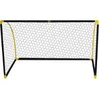 Umbro Voetbaldoel - Voetbal Goal 180 x 91 x 120 cm - Voetbalgoal Groot - Buitenspeelgoed voor Kinderen en Volwassenen - Opvouwbaar en Snelle Montage - Voetbal Training Doel - Zwart/ Geel