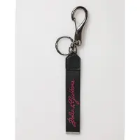 Dolce&Gabbana Zwarte Bordeau Polyester DG Logo Mannen Sleutelhanger Sleutelmunt