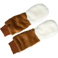 Dolce&Gabbana Bruine Witte Acryl Gebreide Bont Wanten
