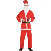 Amscan kerstmanpak heren katoen rood 6-delig maat L