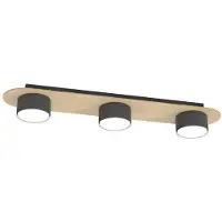 Emibig Hanglamp DIAZ, licht hout/zwart, 3xGX53x10W, hout, afmetingen: 7x55x11cm, IP20,