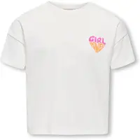 ONLY KIDS GIRL T-shirt wit Meisjes Katoen Ronde hals Printopdruk - maat 134/140