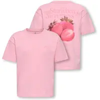 ONLY KIDS GIRL T-shirt met backprint roze Meisjes Katoen Ronde hals Backprint - maat 110/116