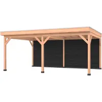 Westwood Douglas overkapping, 600 x 400, met zwarte achterwand, Comfort Plus