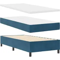 vidaXL Boxspring bed met kussen Donkerblauw 200 x 100 cm Fluweel