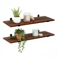 Songmics Wandplanken - Set van 2 - Retrostijl - 60 x 20 x 7 cm