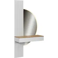 Vicco Melina Kaptafel met licht – 100 cm met LED-spiegel Wit/eiken