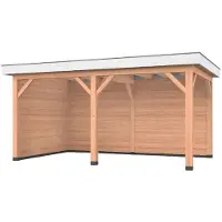 Westwood Douglas overkapping, 500 x 300, met achterwand en zijwand, Holland Basic