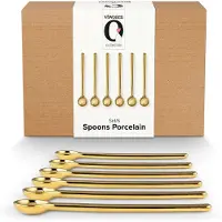 Vt wonen Bestek vtwonen Spoons Porcelain Gold Large (Set van 6)