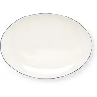 Vt wonen Bord vtwonen Plate White-Blue Line Oval 30 cm