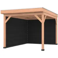 Westwood Douglas overkapping, 300 x 400, met achterwand en zijwand, Comfort Plus Zwart