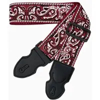 P&P - Professionele Verstelbare Stevige Gitaarband - Guitar strap Band - Luxe Gitaarriem - Bas/Elektrische /Akoestische/ Klassieke Gitaar - Geborduurd Rood Wit