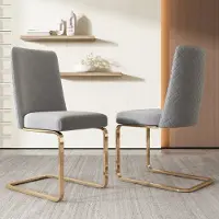 STILVORA Eetkamerstoel - Luxe Diamant Design - Set van 2 - Comfortabel en Stijlvol Voor Woonkamer of Slaapkamer - Fluweel Grijs