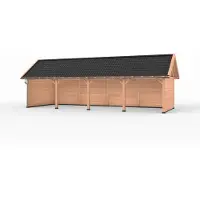 Westwood Douglas overkapping zadeldak, 1200 x 400, met achterwand en twee zijwanden, Ruiter Premium