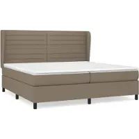 vidaXL Boxspring met matras stof taupe 200x200 cm
