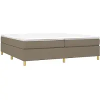 vidaXL Boxspringbed met matras, taupekleurig, 200x200 cm, gestoffeerd