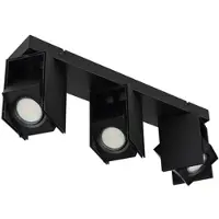 Globo Plafondlamp spot verplaatsbare spot woonkamer plafondspot zwart aluminium, metaal, 3x GU10 stopcontacten, LxBxH 43x4x8,4x15,7 cm