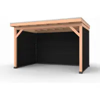 Westwood Douglas overkapping, 400 x 250, met achterwand en twee zijwanden, Comfort Plus Zwart
