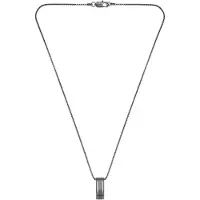 BOSS Black stainless-steel necklace with stripe-effect pendant