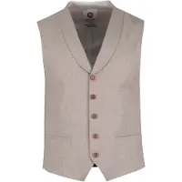 CARL GROSS Gilet mix en match Club of Gents beige linnen slim fit