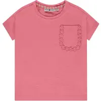 Stains & Stories T-shirt roze Meisjes Katoen Ronde hals Effen - maat 122