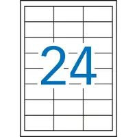 APLI Weerbestendige etiketten ft 64,6 x 33,8 mm (b x h), 2.400 stuks, 24 per blad, doos van 100 blad
