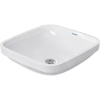 Duravit DuraStyle inbouwwastafel met overloop zonder kraangat 37x37cm met wondergliss wit