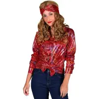 Coppens Dames disco blouse rood | Maat L |