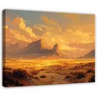 WALLARENA - Schilderij op canvas - 40x30 cm - Landschap rotsen natuur - Geschikt voor slaapkamer, woonkamer, keuken