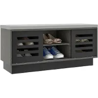 Costway Schoenenbank, hout, zwart, 99,5 x 34,5 x 46 cm