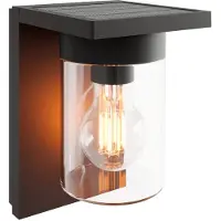 Calex Asti Solar Wandlamp - Tuinverlichting op Zonne-energie - Buitenlamp met Bewegingssensor - Warm Wit Licht - Zwart