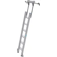 Krause Kastenladder met treden, aluminium, verrijdbaar, 6 treden