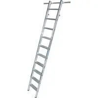 Krause kastenladder, aluminium, met 2 paar inhanghaken/opberghaken, 10 treden