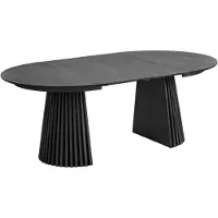 Ebuy24 Osaka eetkamertafel Inbegrepen 2 uitbreidingen, ø120x120-160-200cm zwart.