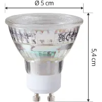 Arcchio LED lamp GU10 4,7W 2700K 850lm glas set van 5 LED-Leuchtmittel PAR16, helder / transparant, Kunststof, GU10 LED-lamp