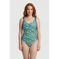 Arena Women's Bodylift Chiara Swimsuit Wing B Navy-soft Green Mult Maat: 38 | Badpakken Outlet | Dames | Blauw
